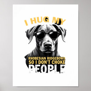 Hug My Rhodesian Ridgeback So I Don't Choke People Poster