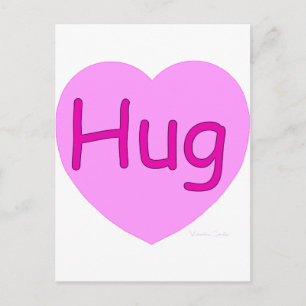 Hug Pink Heart Postcard