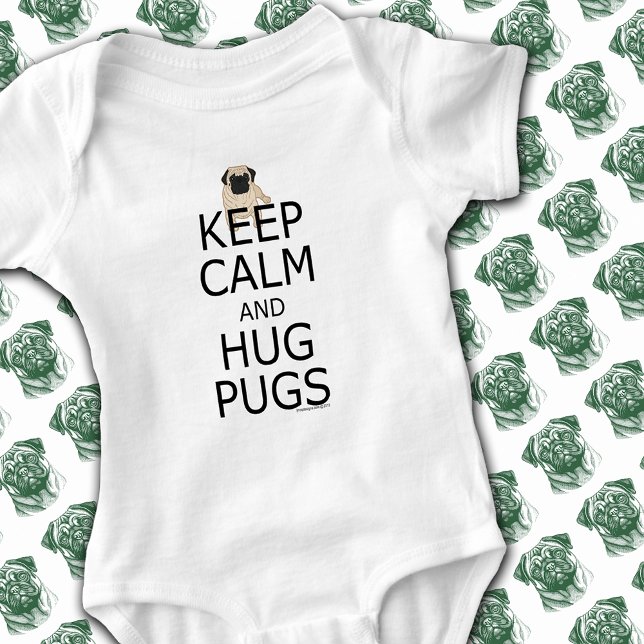 Hug Pugs to Keep Calm Baby Bodysuit ( Hug Pugs to Keep Calm Baby Bodysuit)