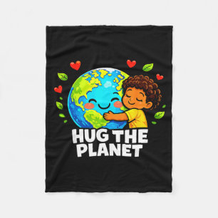 Hug the planet cute earth day kids boys fleece blanket