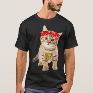 Hug Thug Gangster Life Gold Chain Ca Gangsta Cat T-Shirt