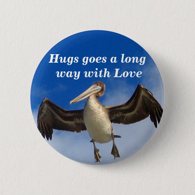 Hug with Love_Button 6 Cm Round Badge (Front)