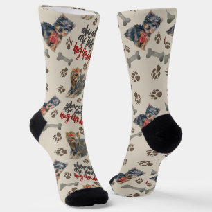 Hug Your Dog Cute Yorkie Terrier Socks