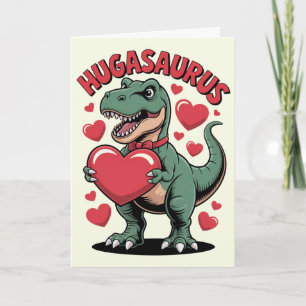 Hugasaurus Rex Funny Dinosaur Valentines Day Card