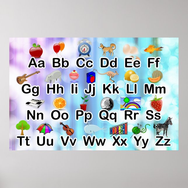 Huge ABC Alphabet Poster with Elementary Graphics (Front)
