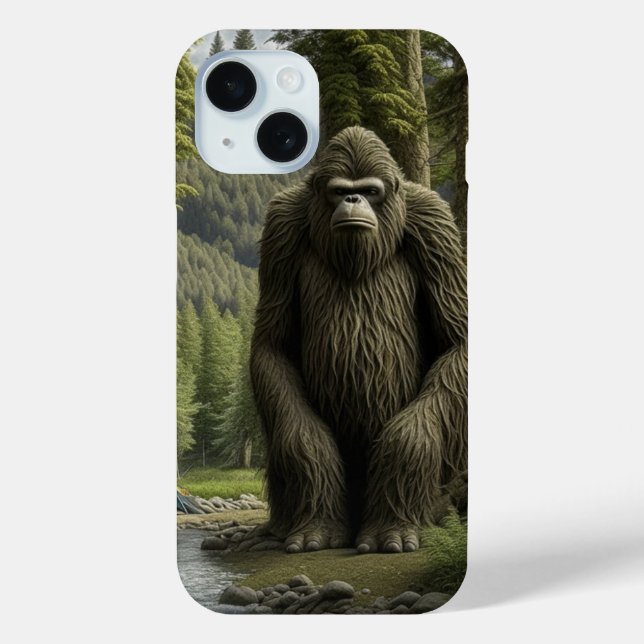 Huge Bigfoot sitting in the Woods Case-Mate iPhone Case (Back)