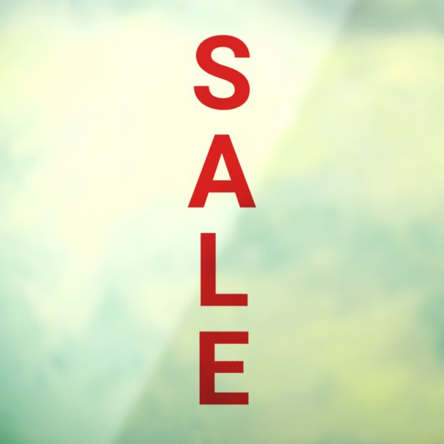 Huge Bold Red Retail Store Sale Vinyl Glass (Sheet 3)