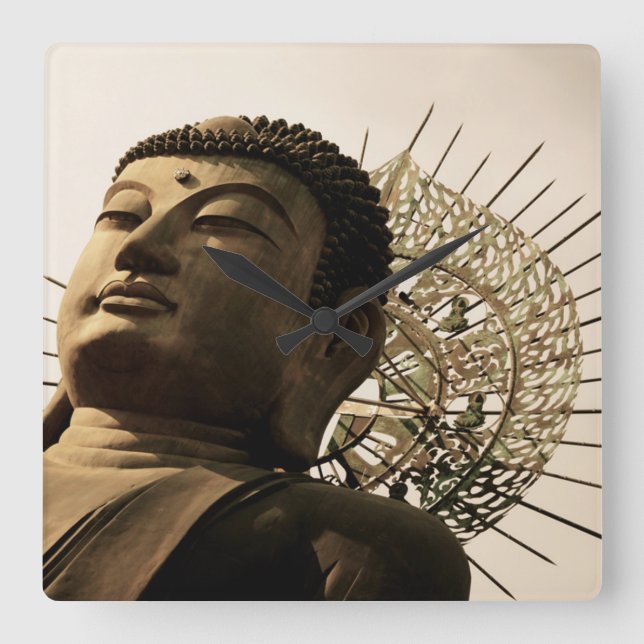 Huge Buddha Square Wall Clock (Front)