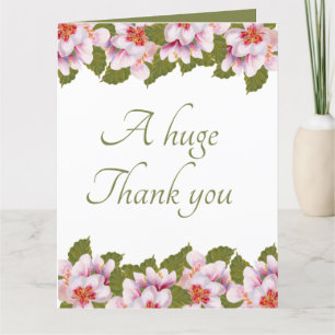 Huge cherry blossom add sentiment thank you card