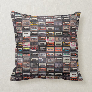 Huge collection of audio cassettes cushion