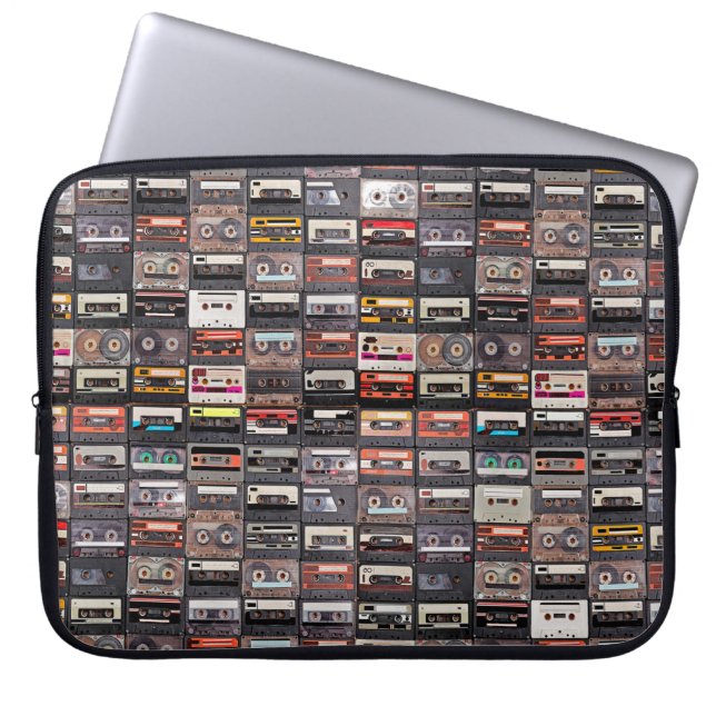 Huge collection of audio cassettes laptop sleeve (Front)
