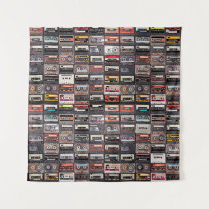 Huge collection of audio cassettes. Retro musical  Tapestry