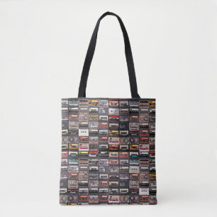 Huge collection of audio cassettes tote bag
