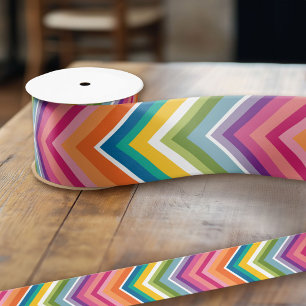 Huge Colourful Chevron Pattern Satin Ribbon