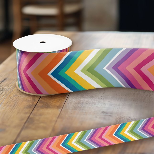 Huge Colourful Chevron Pattern Satin Ribbon (Creator Uploaded)