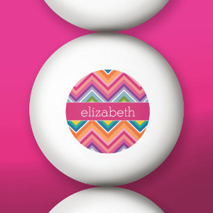 Huge Colourful Chevron Pattern with Name Ping Pong Ball