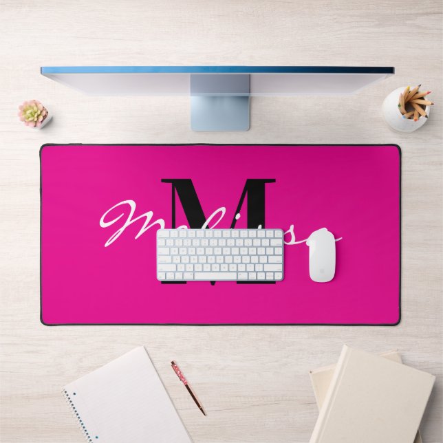Huge computer mouse pad with custom monogram (Office 1)
