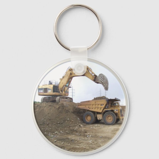 Huge Excavator / Dump Truck Key Ring (Front)