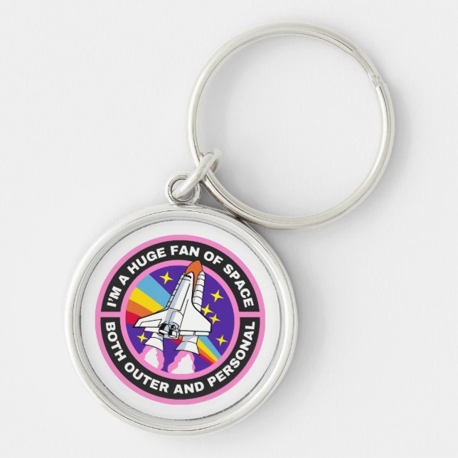 huge fan of space key ring (Front)
