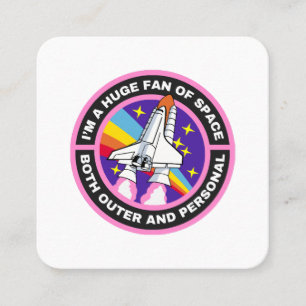 huge fan of space square business card