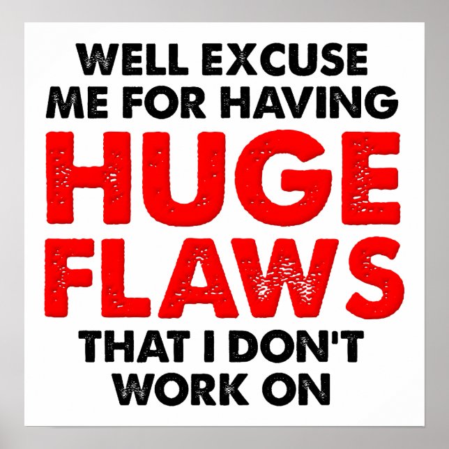 Huge Flaws Funny Poster (Front)