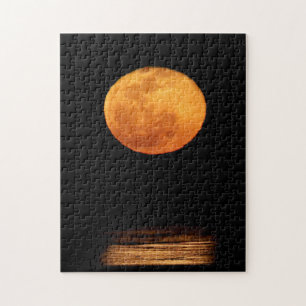 Huge Full Moon   South Padre Island, Texas Jigsaw Puzzle