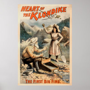 Huge Gold Nugget Found in Klondike 1897 Poster