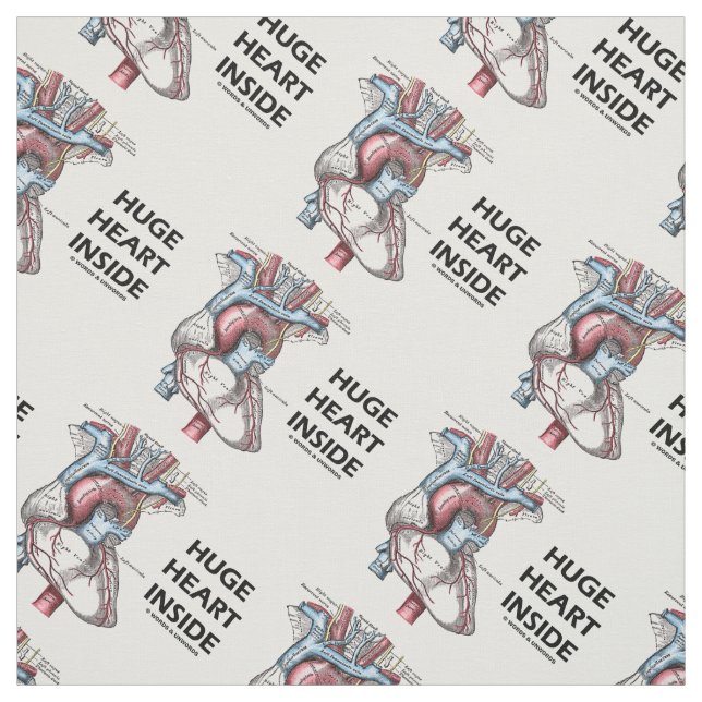 Huge Heart Inside Medical Anatomy Heart Fabric (Swatch)