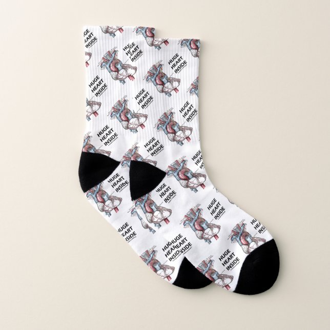 Huge Heart Inside Medical Anatomy Heart Socks (Pair)