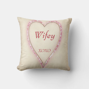 Huge Heart "Wifey" XOXO Cushion