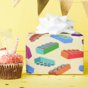 Huge kids’ building blocks pattern wrapping paper