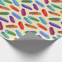 Huge kids’ building blocks pattern wrapping paper