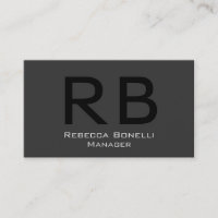 Huge Monogram Professional Manager Business Card