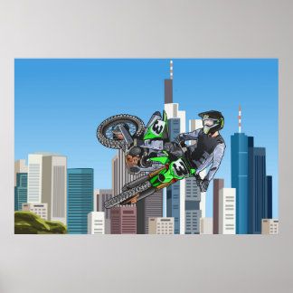 Huge motocross jump in NYC Poster
