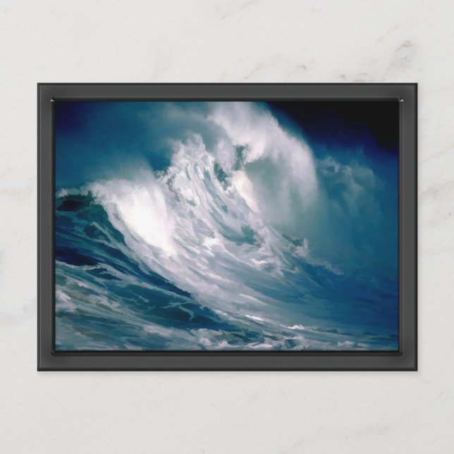 Huge Ocean Rogue Wave Painting Postcard (Front)