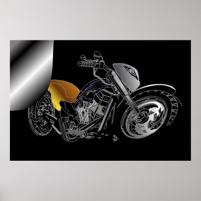 Huge Page Curl Motorcycle Poster (Front)