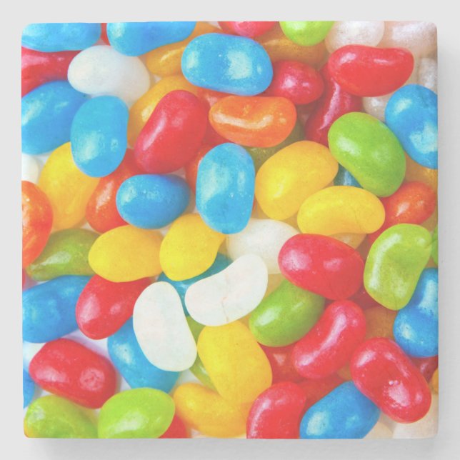 Huge Pile of Candy Jelly Beans Stone Coaster (Front)