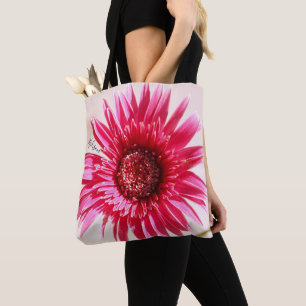 Huge Pink Daisy Bloom, personalised Tote Bag