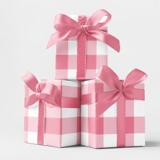 Huge Pink Gingham Check Wrapping Paper