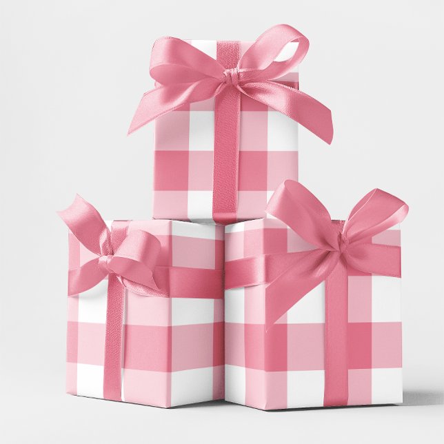 Huge Pink Gingham Check Wrapping Paper (Huge Pink Gingham Check Wrapping Paper)