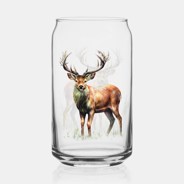 Huge Racked Deer  Can Glass (Front)