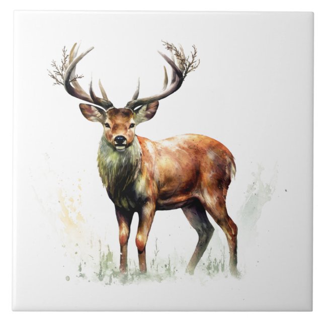 Huge Racked Deer  Ceramic Tile (Front)