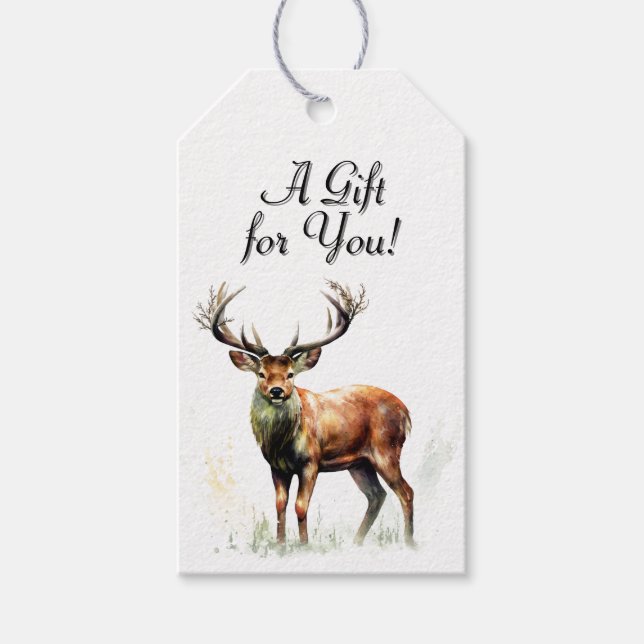 Huge Racked Deer  Gift Tags (Front)