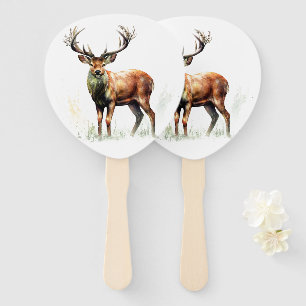 Huge Racked Deer Hand Fan