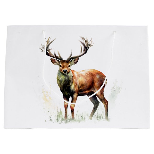 Huge Racked Deer  Large Gift Bag (Front)
