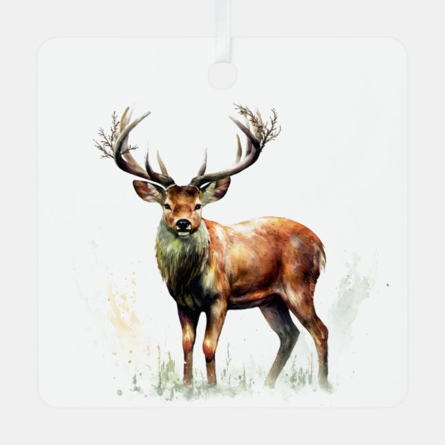 Huge Racked Deer  Metal Tree Decoration (Front)