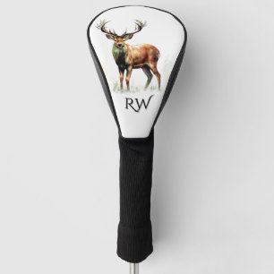 Huge Racked Deer Monogram Golf Head Cover