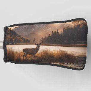 Huge Racked Deer on Mountain Lake Golf Head Cover