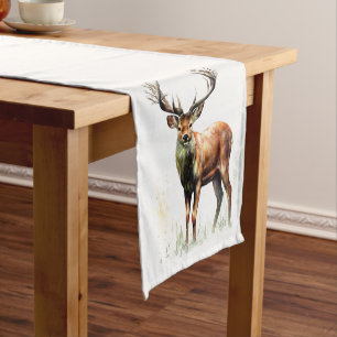 Huge Racked Deer Short Table Runner