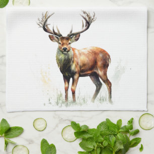 Huge Racked Deer Tea Towel
